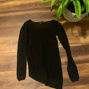 Black sheer sweater with Slanted bottom